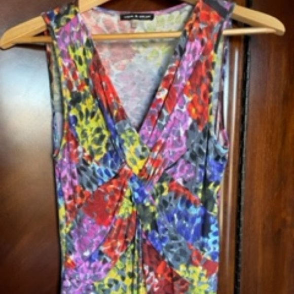 Multi-Color Cable & Gauge Cross Knot Tank, Size Small - Picture 4 of 10